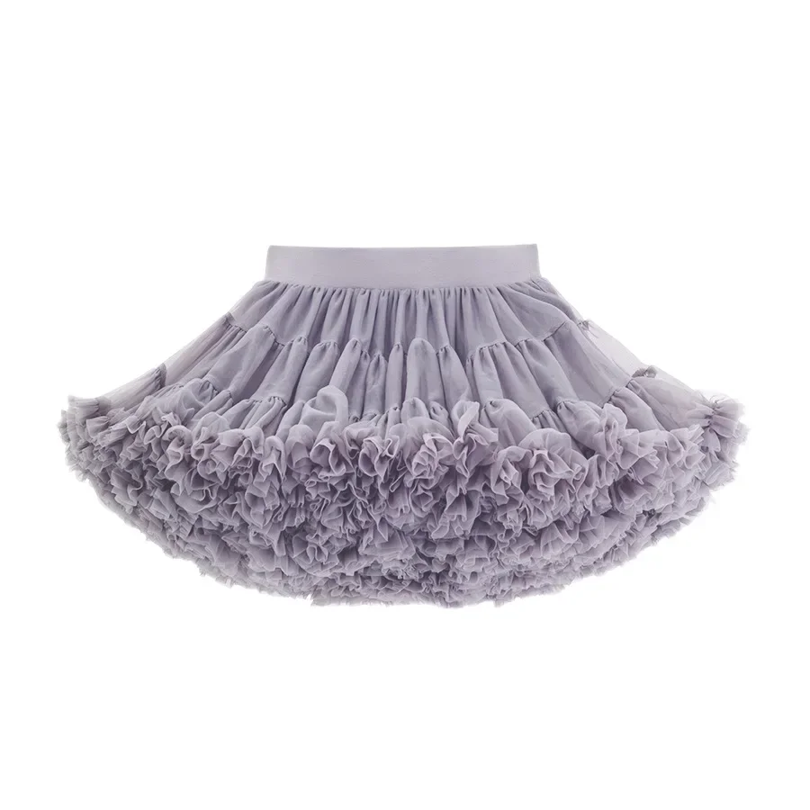 HOT Lace Skirt Girls Fluffy Chiffon Pettiskirt Solid Colors Tutu Skirts Girl Dance Skirt Christmas Tulle Petticoat Tulle B063