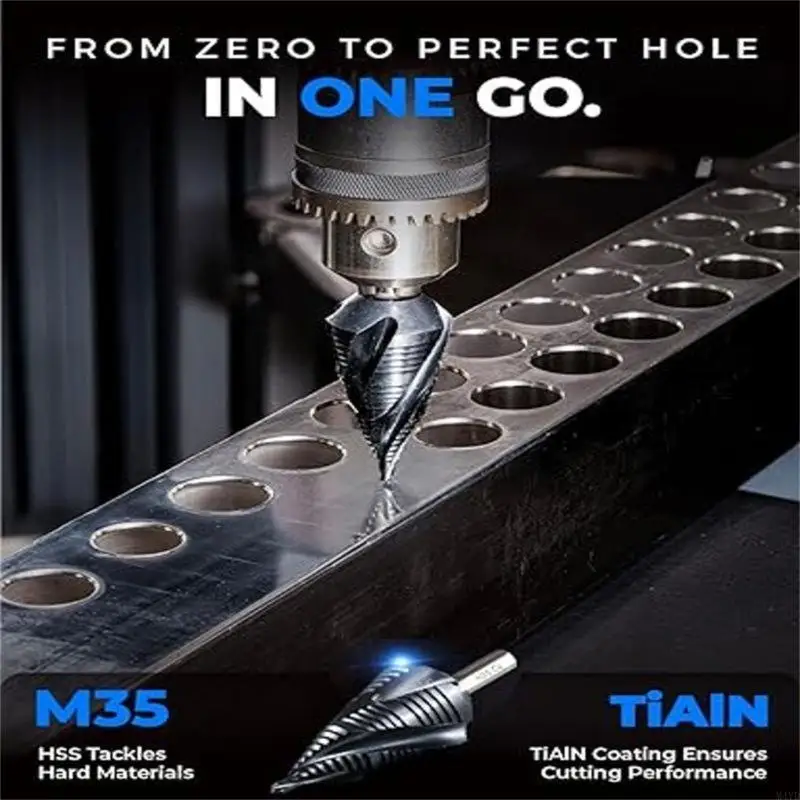 

Large Step Drill Bit Metal High Speed Steel Multi Size Hole Cutter Heavy Duty Step Bit For Wood And Metal Working M4YD