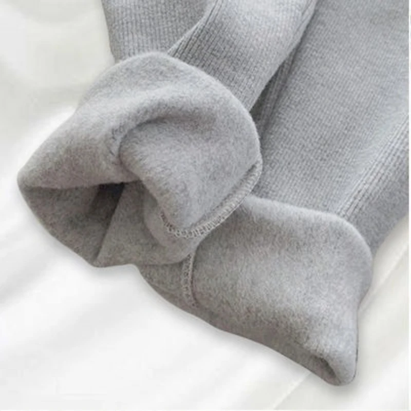 Women's Brushed Ribbed Thermal Leggings High Waist Slim Fit Stretch Pants for Versatile Wear Soft Fleece Lined Comfort