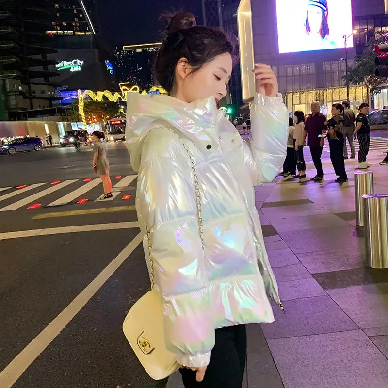 Short Style Parkas Women Clothes 2021 Korean Fashion Thicker Warm Cozy Pure Hooded Wide-waisted All-match College Casual Ulzzang