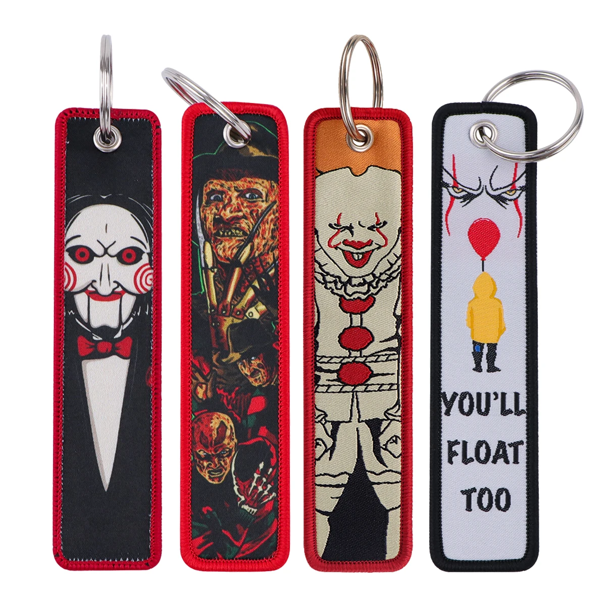 Scary Movie Embroidery Key Fob Key Tag For Cars Backpack Chaveiro Keychain Fashion Keyring Gifts for Men Women Accessories