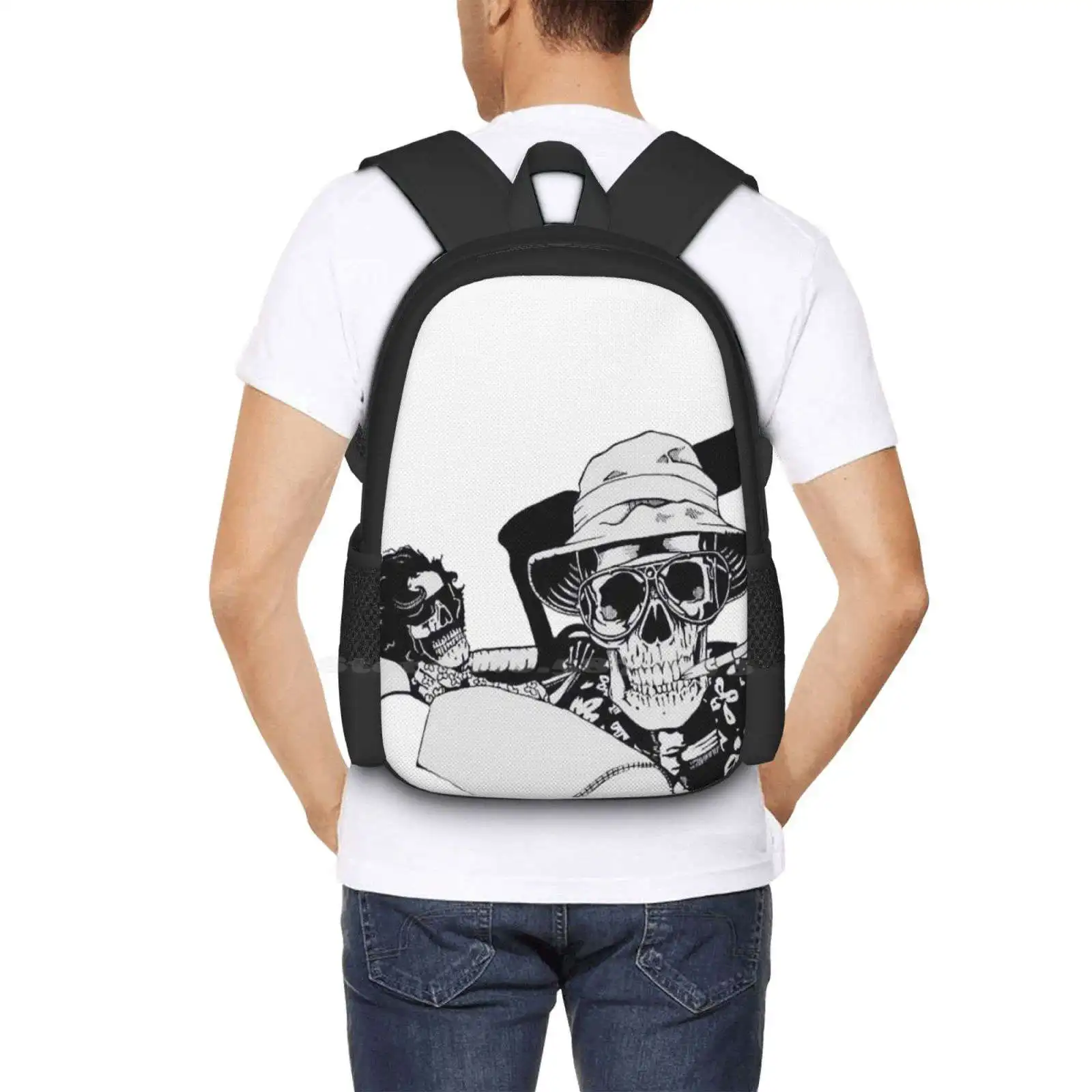 Fear and in Las Vegas กระเป๋าเป้สะพายหลังขายดีกระเป๋าแฟชั่น fearandloathing Fear and loathing Skeleton Hunter thompson