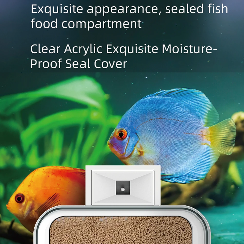 WiFi Intelligent Automatic Feeder for Aquarium 100ML Large Capacity Goldfish Fish Feeder with Mobilephone APP Control