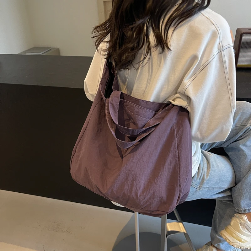 Bolso cruzado de gran capacidad con compartimento Interior para mujer, bolsa suave de marca con bolsillo Interior con cremallera, de nailon