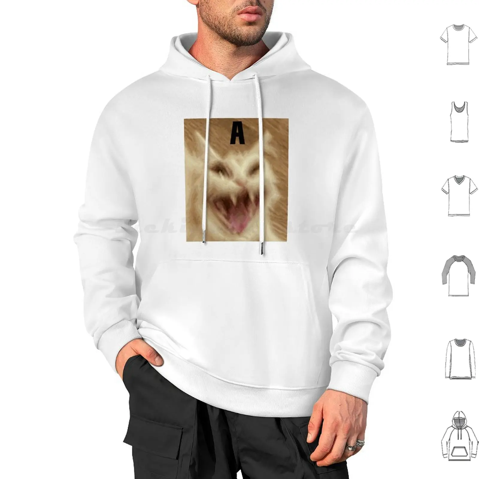 A Hoodie cotton Long Sleeve Cat Meme Cursed Cursed Images Cursed Meme Meme Meme Cat Weirdcore Oddcore Cursed Image