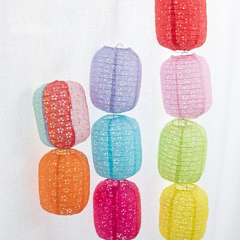 Elliptische, hohle chinesische Papierlaternen, 6 Zoll (15 cm), für Hochzeits-, Geburtstags- und Partydekoration, zum Aufhängen in Haus, Garten und Schlafzimmer. – Detail 2