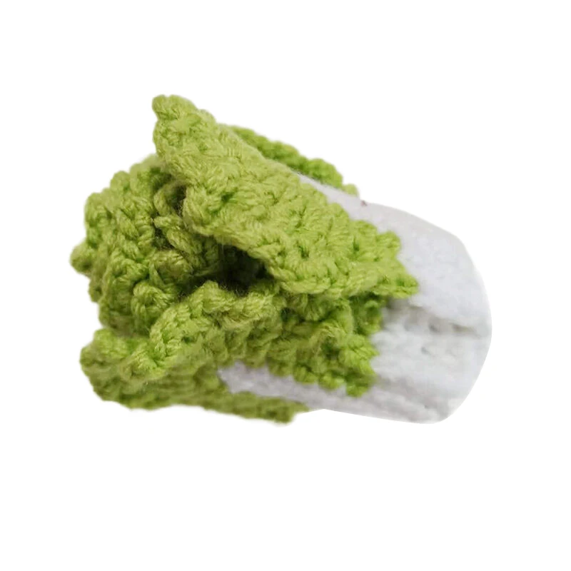 1Pc Dollhouse Miniature Simulation Food Toy Knitted Vegetable Doll Keychain Pendant Hand-crocheted Cabbage Dollhouse Accessories