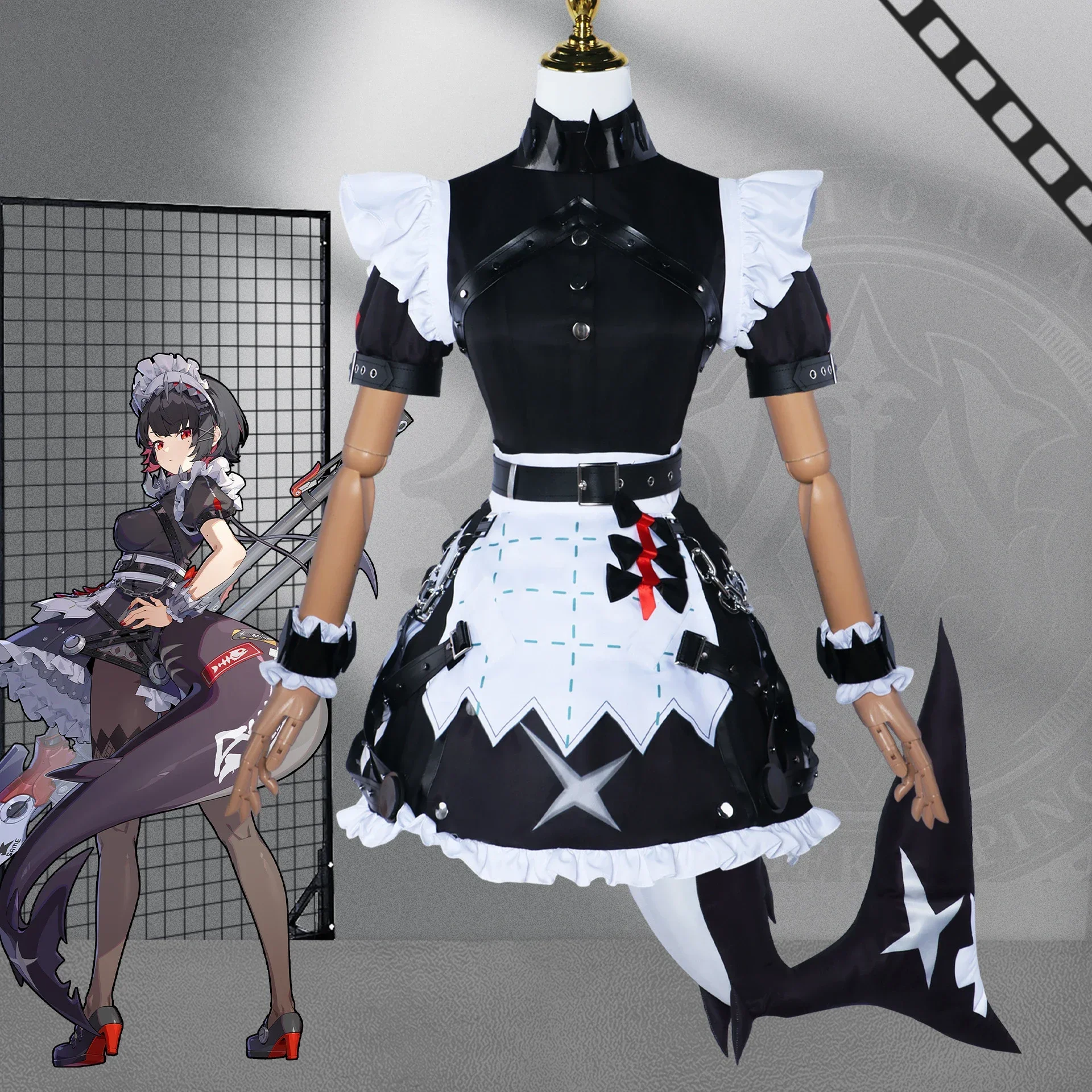 

2025 Absolutely zero Elaine Joe cos clothes anime Shark maid plays the role of maid cosplay