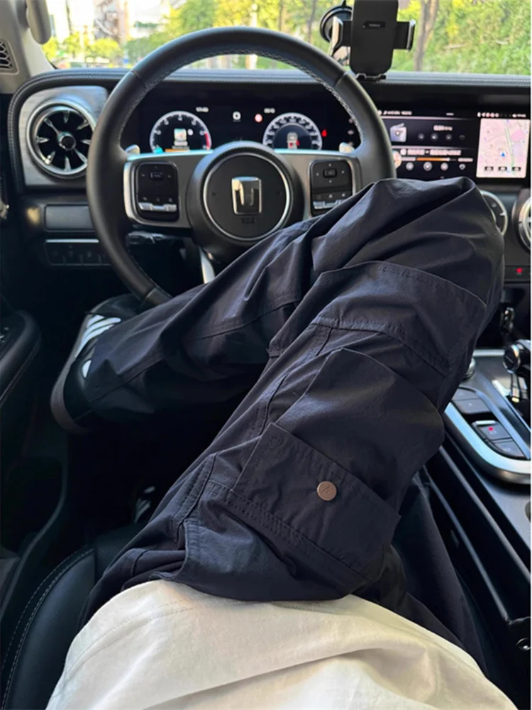 

New 2025 Men's Outdoor Waterproof Hiking Loose Fit Straight Leg Pants Casual Trousers Faionable Spring Autumn Workwear