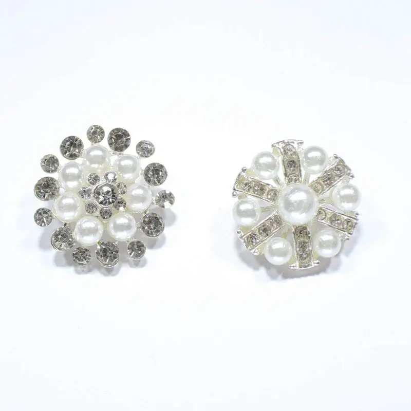 10Pcs Alloy Rhinestone Pearl Clothing Buttons DIY Clothing Sewing Button Handmade Needlework Decorative Sewing Accessorie