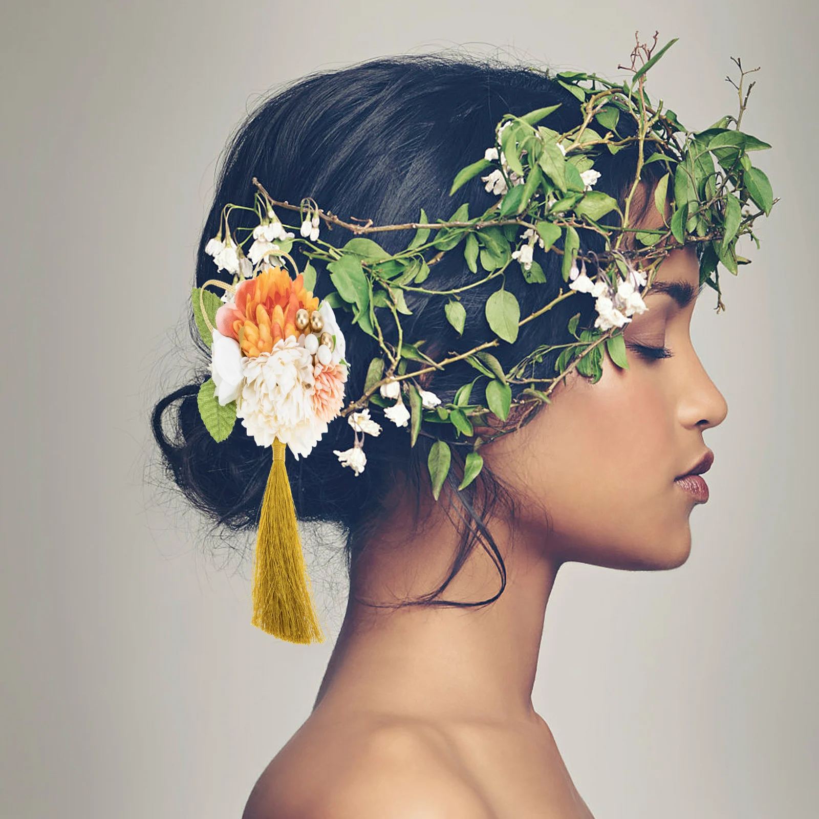 

Silk Flower Hair Accessories Floral Barrettes Clip Artificial Girl Hairpin Japanese Clips Elegant
