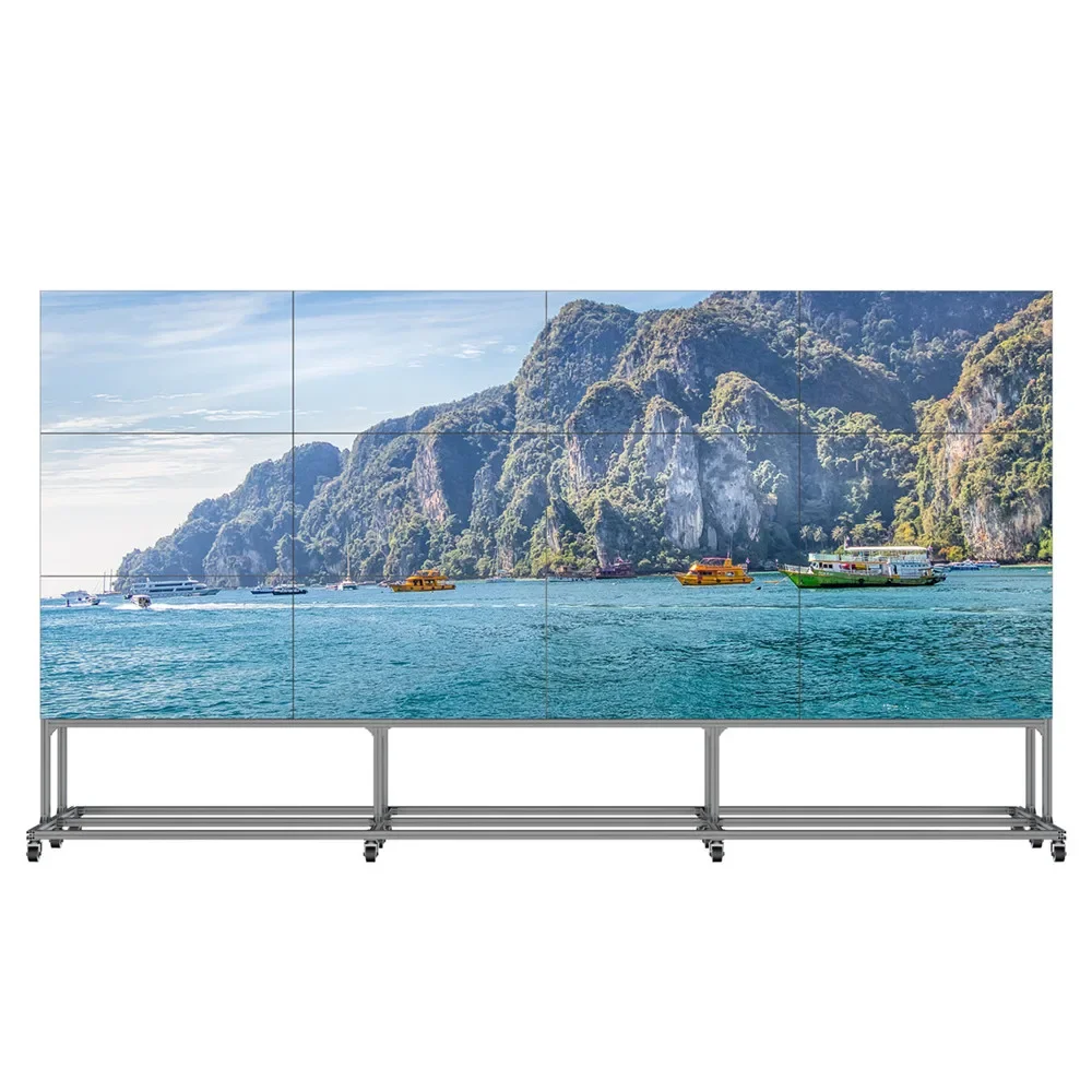 T slot 2020 3030 4040 extruded aluminum profile for Custom Freestanding Multiple TV screen floor  rack & public TV display stand