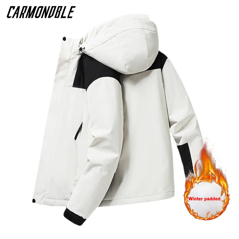 CARMONDBLE Winter Parka Men Windbreak Plus Thick Warm Windproof Waterproof Fur Coats Male Hooded Anorak Jackets Winter Jas Heren