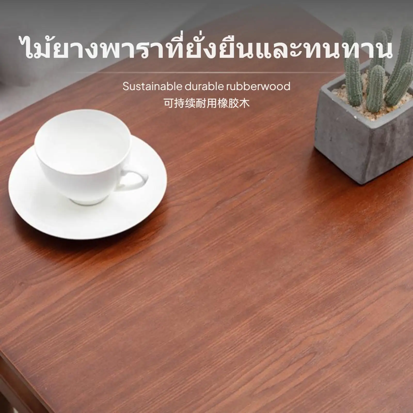 Small Space sturdy Wood Coffee Table, Doubletier Storage Side Table, Square End Table, Modern Minimalist Rubberwood Tea Table