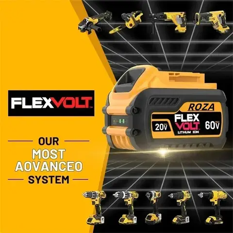 Lithium-Ion Battery Pack for DEWALT 20V/60V FLEXVOLT, Compatible with DCB606 DCB205 DCB206 DCB207 DCB200 MAX DCB609, 6AH 12AH