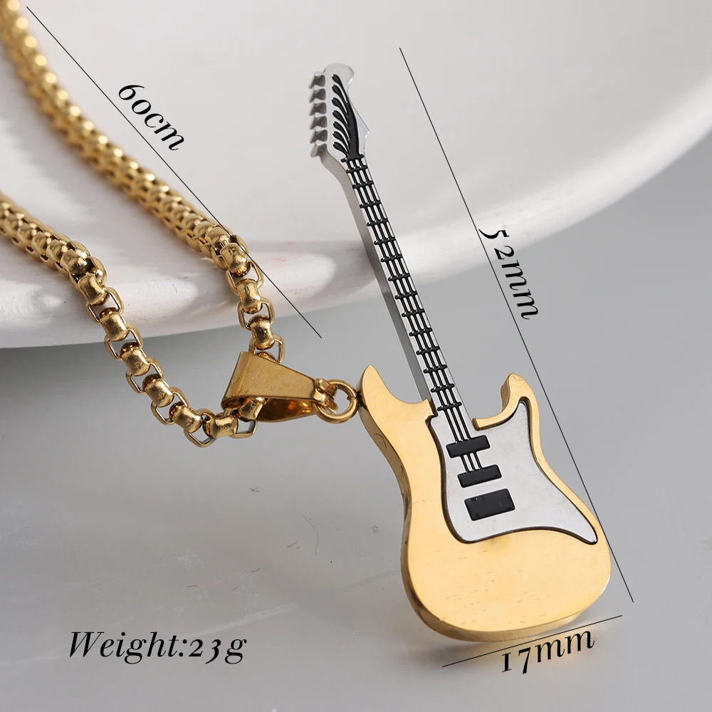 VQYSKO Personalized Electric Guitar Charm Necklace Music Jewelry  Player Gifts Lover & Teacher Best Friend