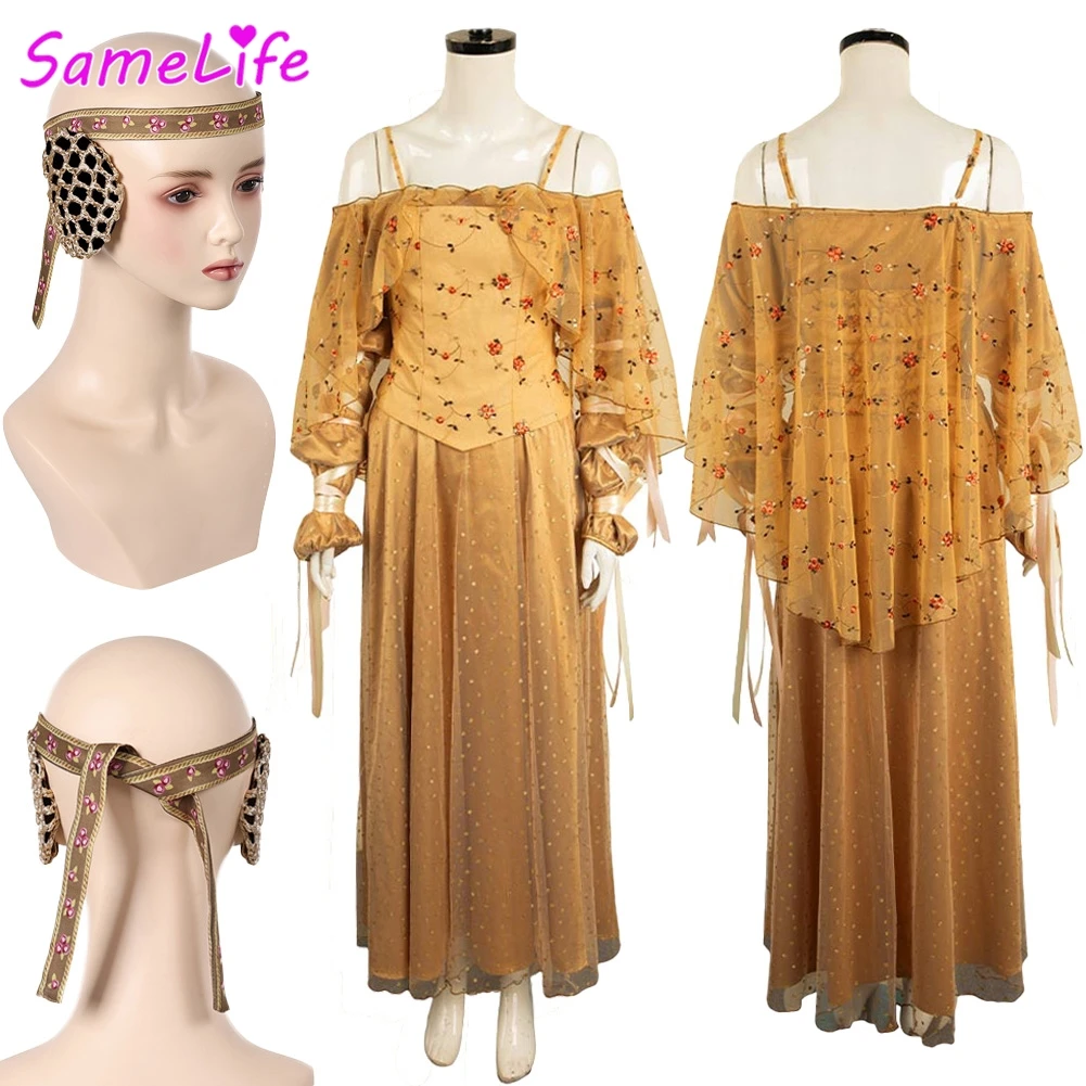 Wholesale Padme Cosplay Amidala Picnic Dress Movie Space Battle Costume Disguises Halloween Women Fancy Dress Up Party Clothes