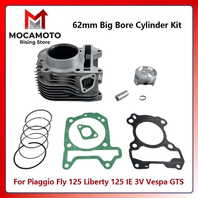 

Комплект цилиндров Big Bore 62 мм для мотоциклов Vespa Sprint Primavera S 150 LX LXV150 4T 487183 827041 Liberty 125 IE 3V Motoblock