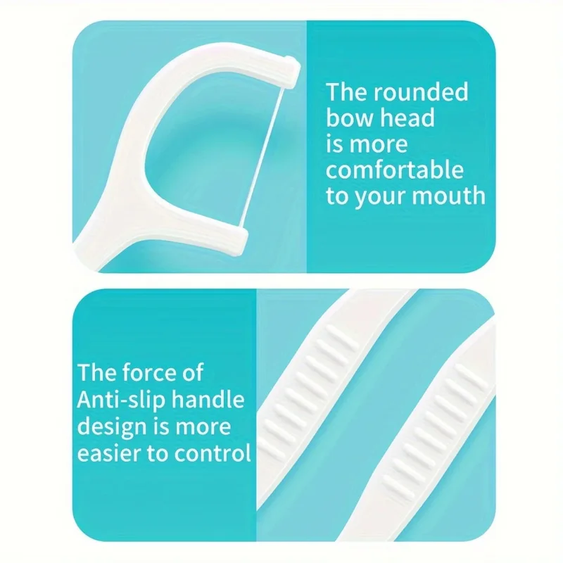 50 Pcs Disposable Dual-Use Dental Picks, Portable Toothpick & Floss Picks for Travel, Fresh Breath