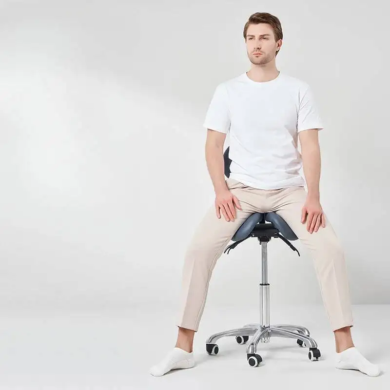 

Hairdresser Adjustment Saddle Master Barber Chair Ergonomic Lifting Rotating Makeup Chair on Wheels Silla Salon Furniture AA