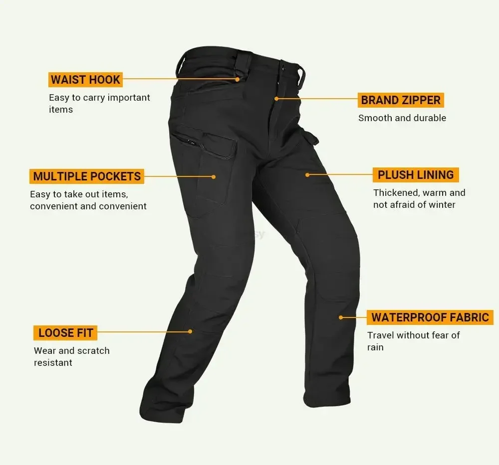 Men\'s Thick Soft Shell Winter Waterproof Work Sharkskin Storm Jacket Cashmere Hiking Clothing Fishing Two Piece Set Tracksuits