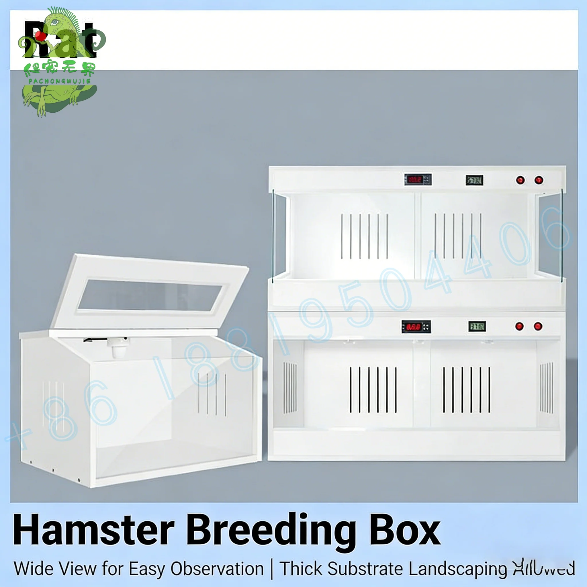 PVC Reptile Terrarium With Thermostat & Heating System - Humidity Control Enclosure For Bearded Dragon, Snake, Gecko