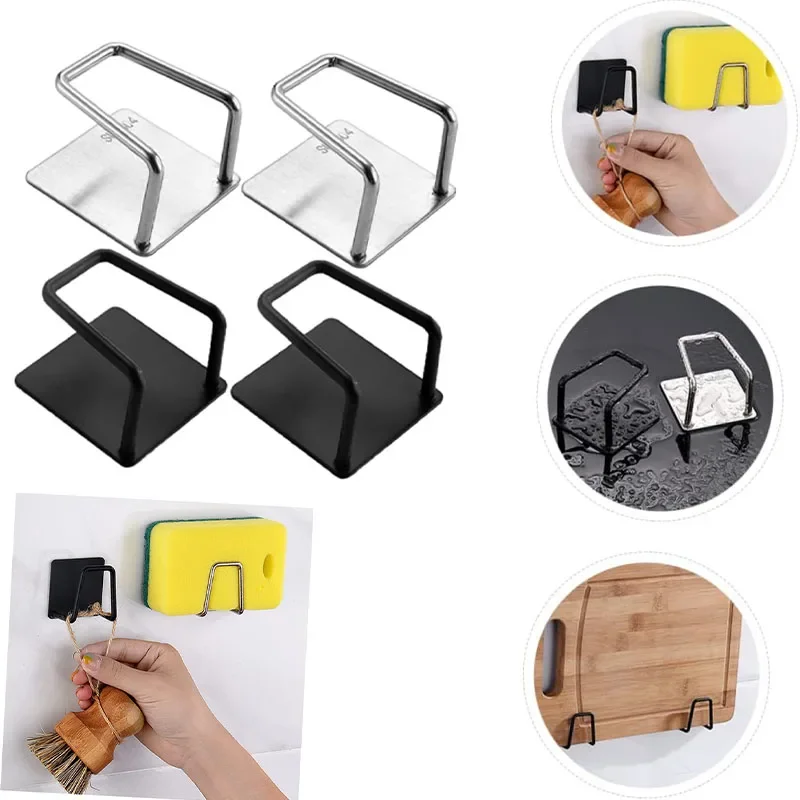 

Self-Adhesive Sponge Holder for Kitchen Stainless Steel Wall Storage Hooks Sink Sponges Drain Rack Kitchen Tool Wholesale