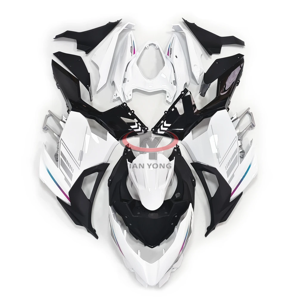 Full Fairing Kit For Ninja400 2018-2019-2021-2022-2023 Fit ninja 400 New pearl white light gradient color lines Bodywork Cowling