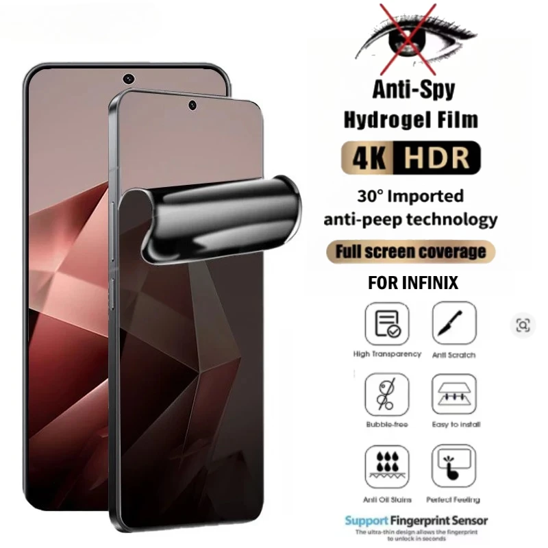 

1-2Piece Full Curved Privacy Screen Protector for Infinix Note 50s 40s 40 Hot 50 Pro+ Zero 40 30 4G Ultra Anti Spy Hydrogel Film