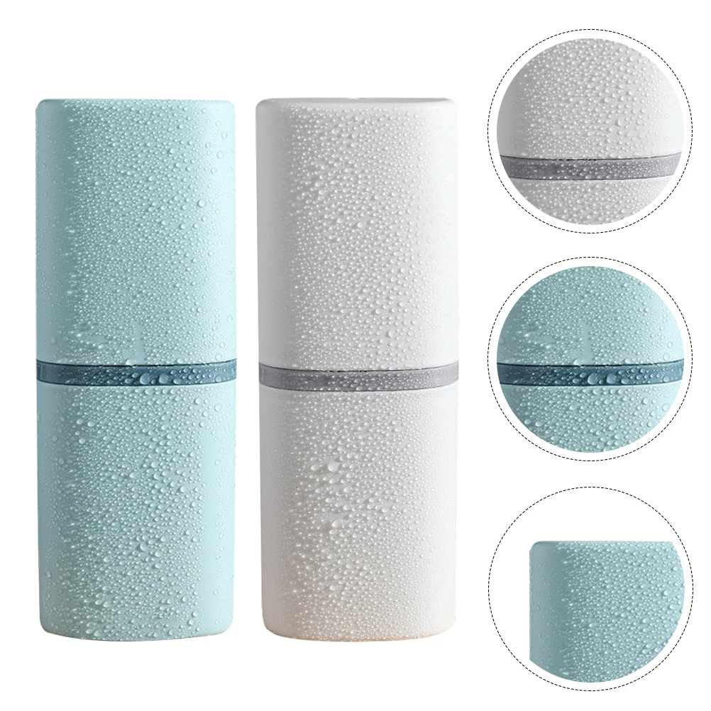 

2 Pcs Tooth Toothbrush Storage Box Holder Toothbrushes Travel Case Holders
