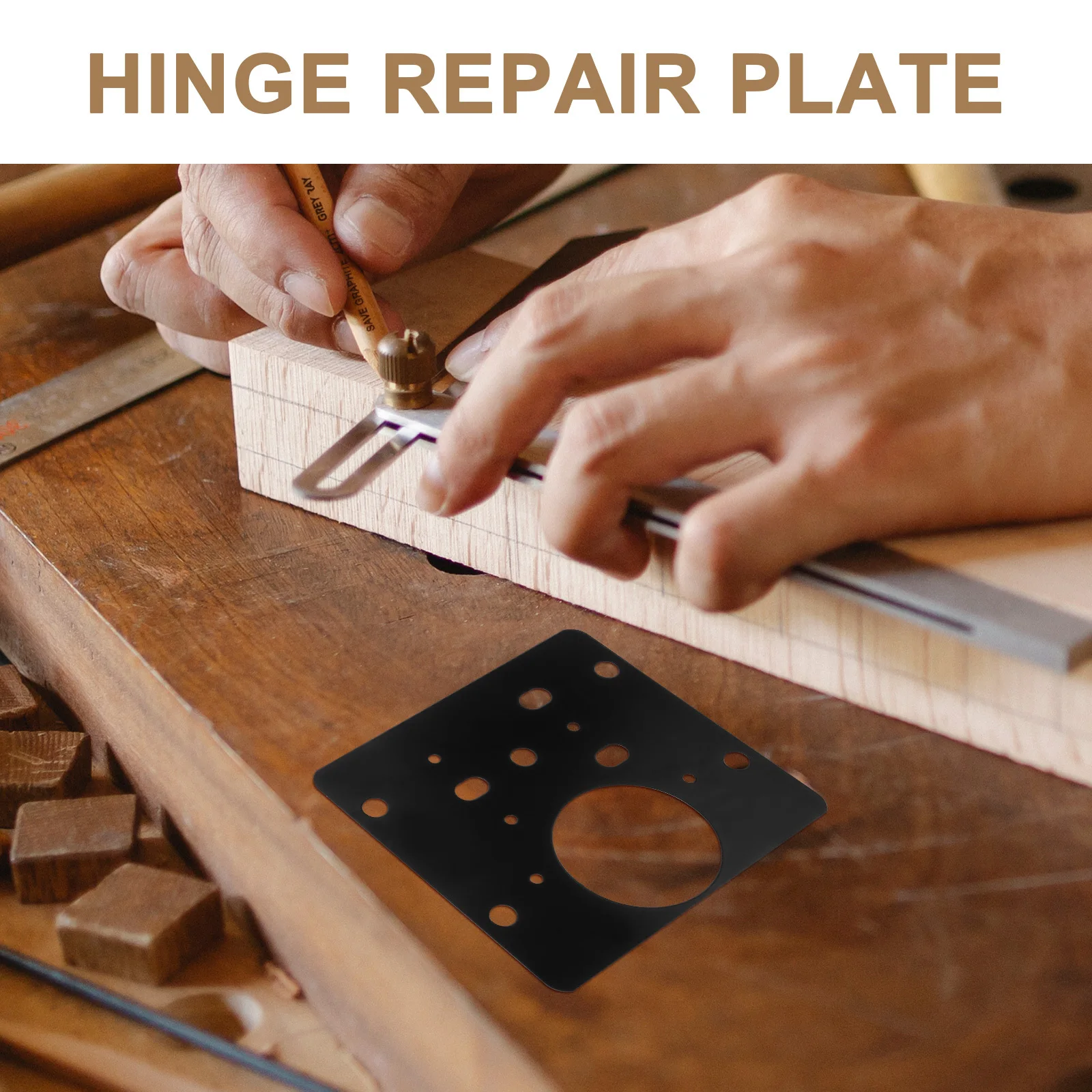 

2Pcs Door Hinge Filler Plate Stainless Steel Reinforced Mending Plate for Cabinet Door Repair Installation Hardware Kit