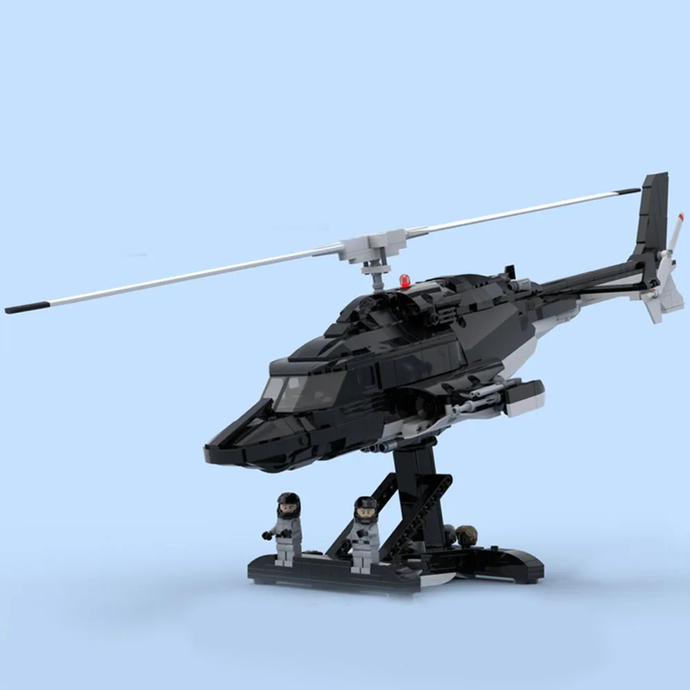 NEW MOC Movie TV Series Airwolf Bell 222 MOC Assembled Building Blocks Helicopter Fighter Aircraft Children's Toy Birthday
