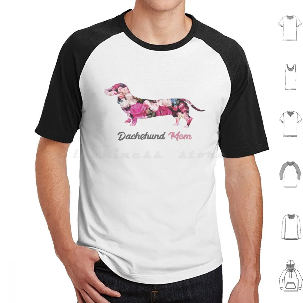 Dachshund Mom Pretty Floral Design T Shirt Cotton Men Women Diy Print Dachshund Dachshunds Doxie Weiner Wiener Weenie Sausage