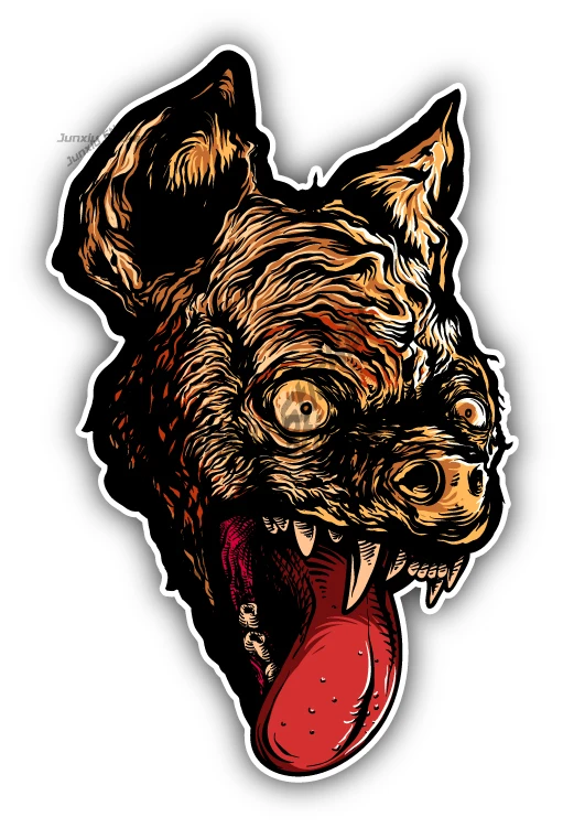 

Terror Hyena Head Car Sticker Anti Scratch Exterior Accessories Guitar Pickup Car Body 4x4 Off Warning Decal Camper Van Bicycle