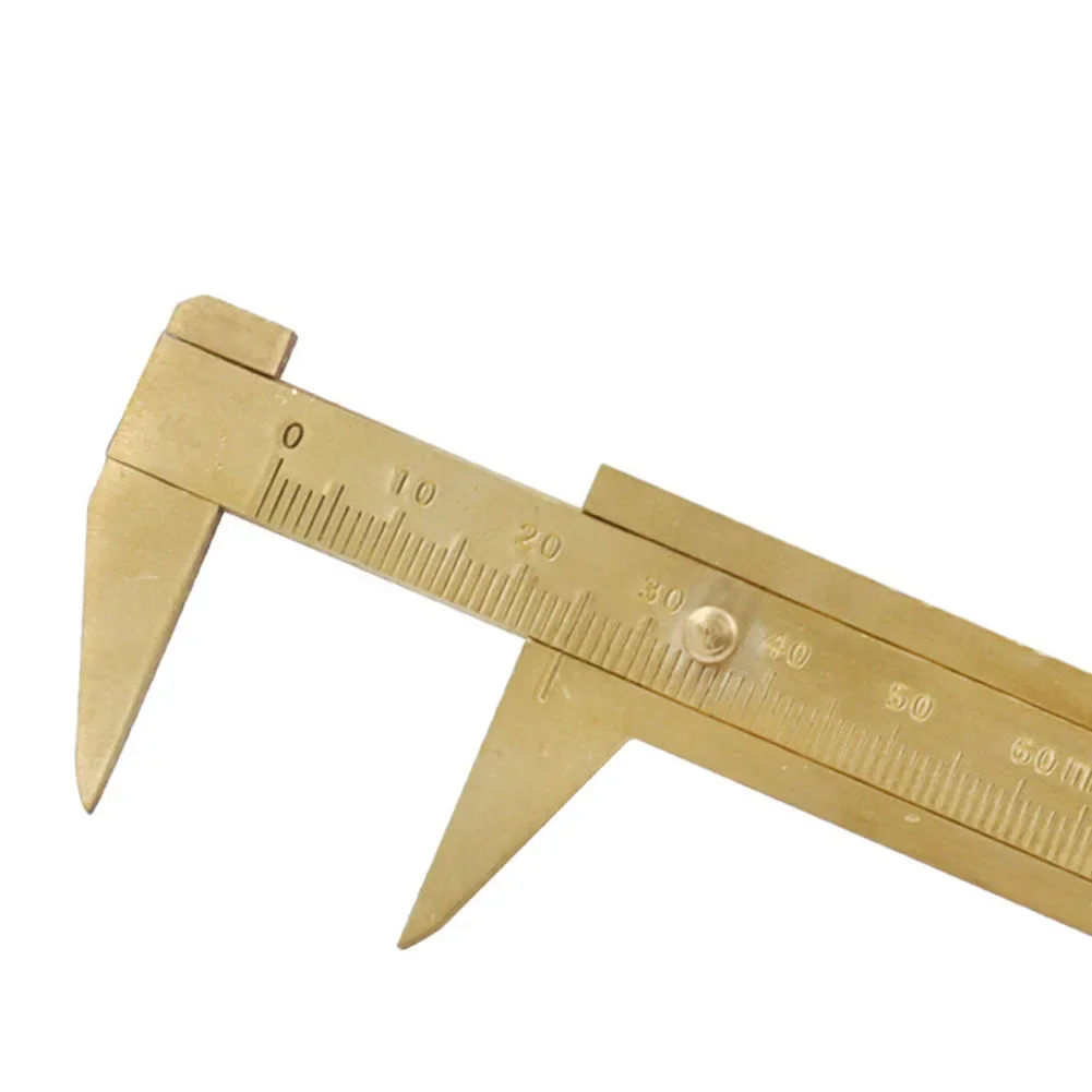 1Pc Brass Caliper Portable Copper Vernier Single/Dual-Scale Measuring Ruler 60/80/100mm For Carpentry Testing Manual Tool