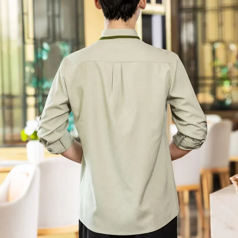 Uniforme de serveur de Restaurant, vêtements de cuisinier de Service alimentaire d'hôtel, vêtements de travail pour Hotpot de restauration, veste à manches longues, salopette de Chef d'hôtel