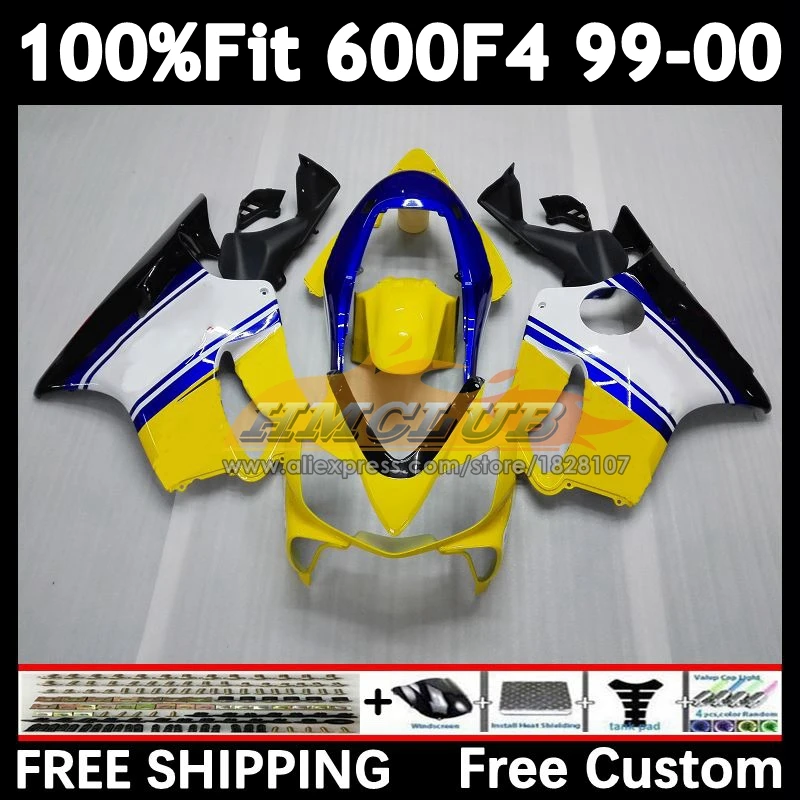 Yellow stock OEM Fairing For HONDA CBR600 F 4 CBR 600 FS 600F4 600CC 51No.87 CBR600 F4 99 00 CBR600F4 1999 2000 Injection Body ﻿