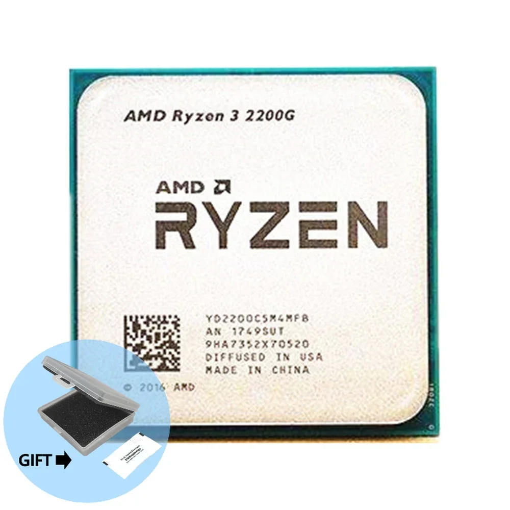 AMD Ryzen 3 2200G R3 2200G 3.5 GHz Quad-Core Quad-Thread CPU Processor YD2200C5M4MFB Socket AM4