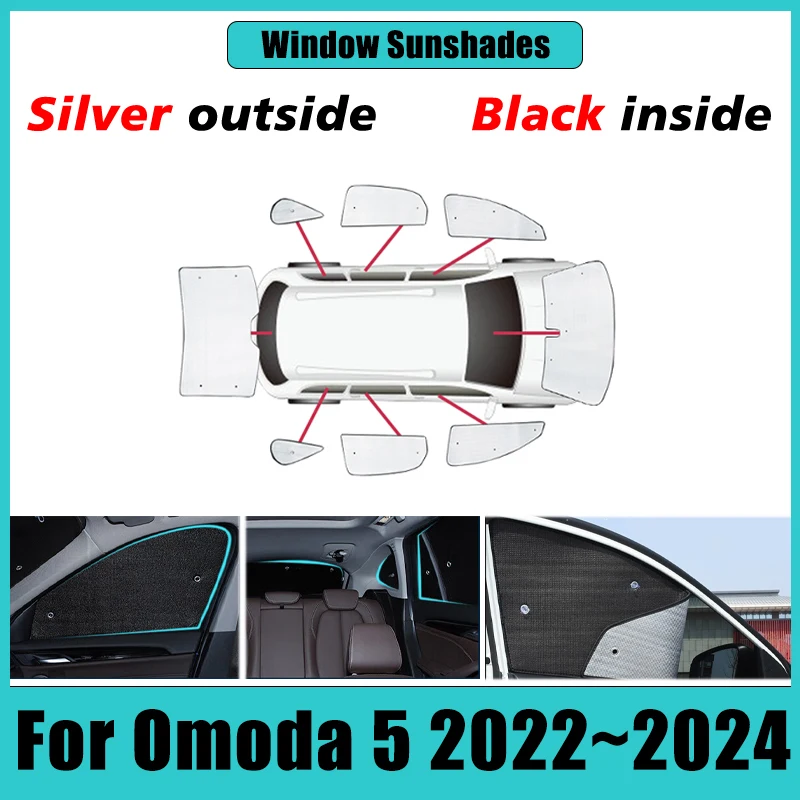 

For Chery Omoda 5 Accessories C5 E5 2022~2024 Car Full Coverage Sunshade Sunshine Sunscreen Window Windshield Covers Accessories