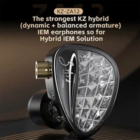 Auriculares híbridos KZ ZA12 2DD + 4BA con interruptor de sintonización de 4 pasos, auriculares chapados en plata de 0,75mm, Cable en la oreja, Monitor, auriculares para juegos