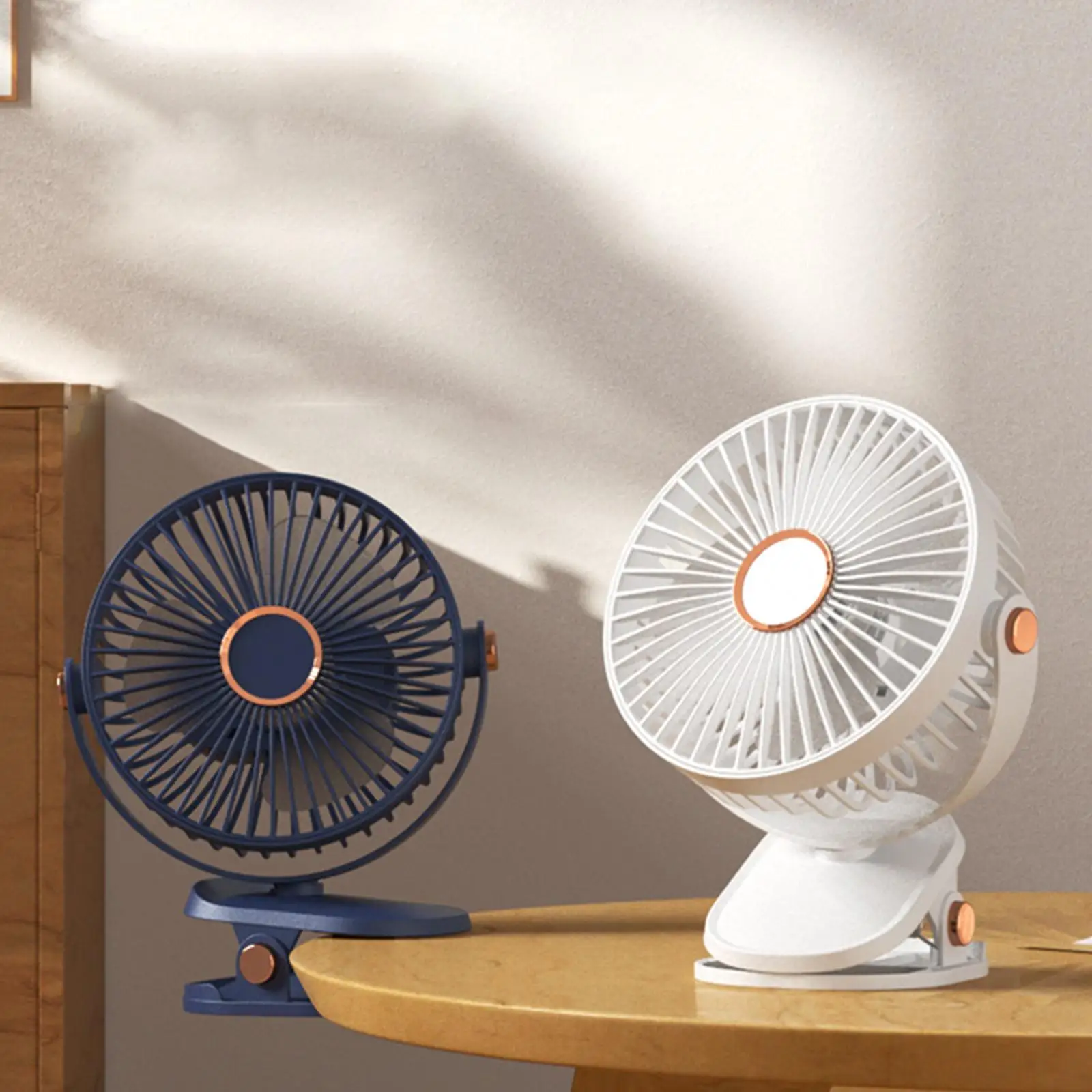 مروحة USB صغيرة محمولة مع مشبك ، دوران 720 درجة ، مروحة مكتب ، 5 سرعات