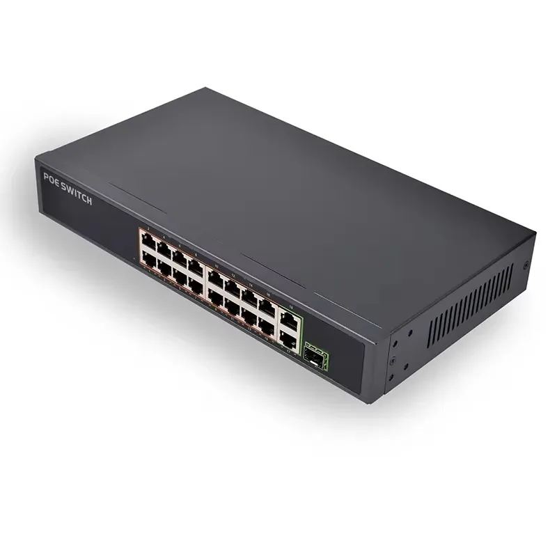 

Коммутатор Ethernet PSE1816GSR V2.0 150W с 16 портами PoE, 16-канальный коммутатор 10/100 Мбит/с, питание от сети переменного тока, PoE-коммутатор