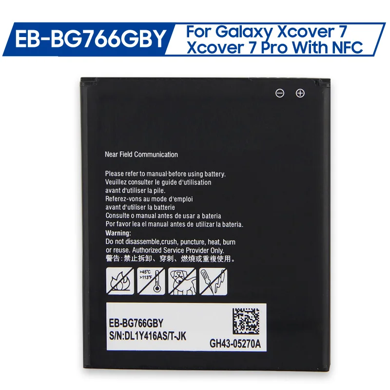 بطارية هاتف بديلة EB-BG766GBY لهاتف سامسونج جالاكسي Xcover 7 Pro Xcover 7 مع بطاريات NFC 4350 مللي أمبير في الساعة
