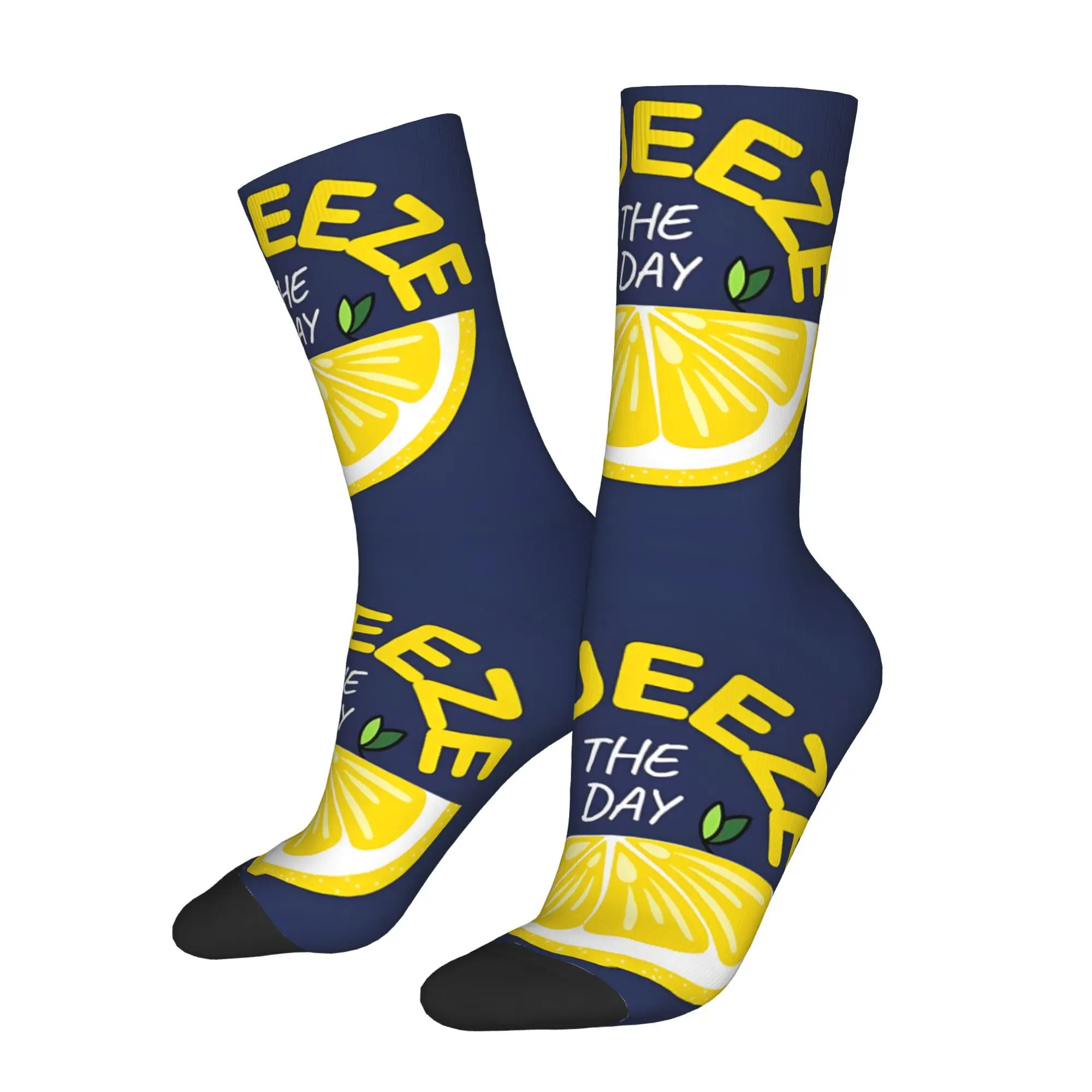 

Забавные мужские носки Happy Squeeze The Day, винтажные носки в стиле Харадзюку в стиле хип-хоп, подарочные носки с принтом