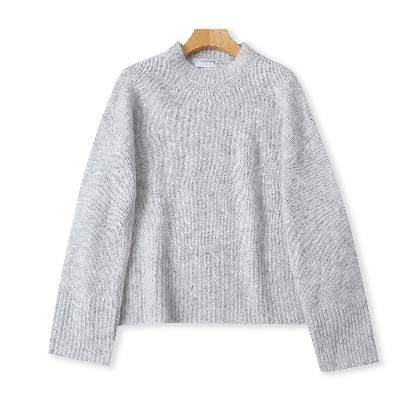 

Autumn Winter Women's Wool Sweater round Ne Loose Slimming Versatile Warm Skin-friendly Soft Knitted Sweater Comfortable Co...