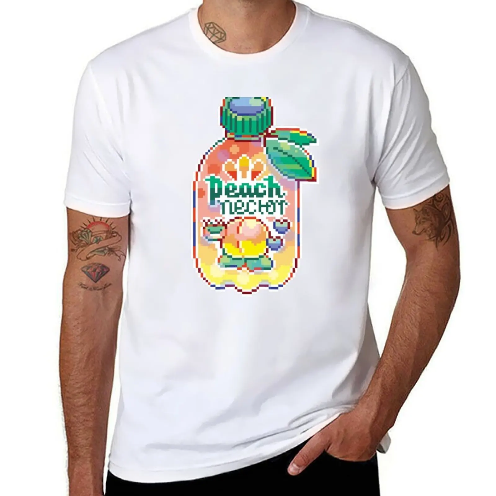

lily peach pixel juice T-Shirt t shirts for man graphic funny t shirts for man cotton soft T-Shirt