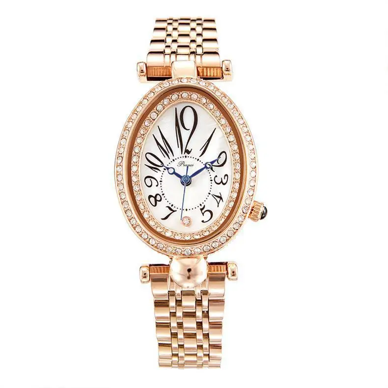 Women Quartz Watch Luxury Oval Tonneau Shaped Orologio Fashion Diamond Reloj Vintage Rose Gold Sliver Clock Ladies Wristwatch