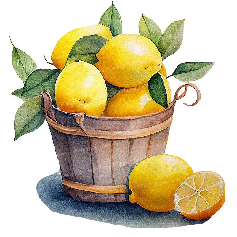 Fresh Lemon Apple Leisure Pastoral Style Home Wall Stickers Waterproof Refrigerator Decals Home Decor Decals  S393