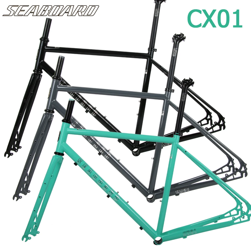 SEABOARD 2022 New CX01 Gravel Road Bike Frame Disc Brake Off-Road Bicycle Steel Frame With 4130 Chrome Molybdenum Steel Fork