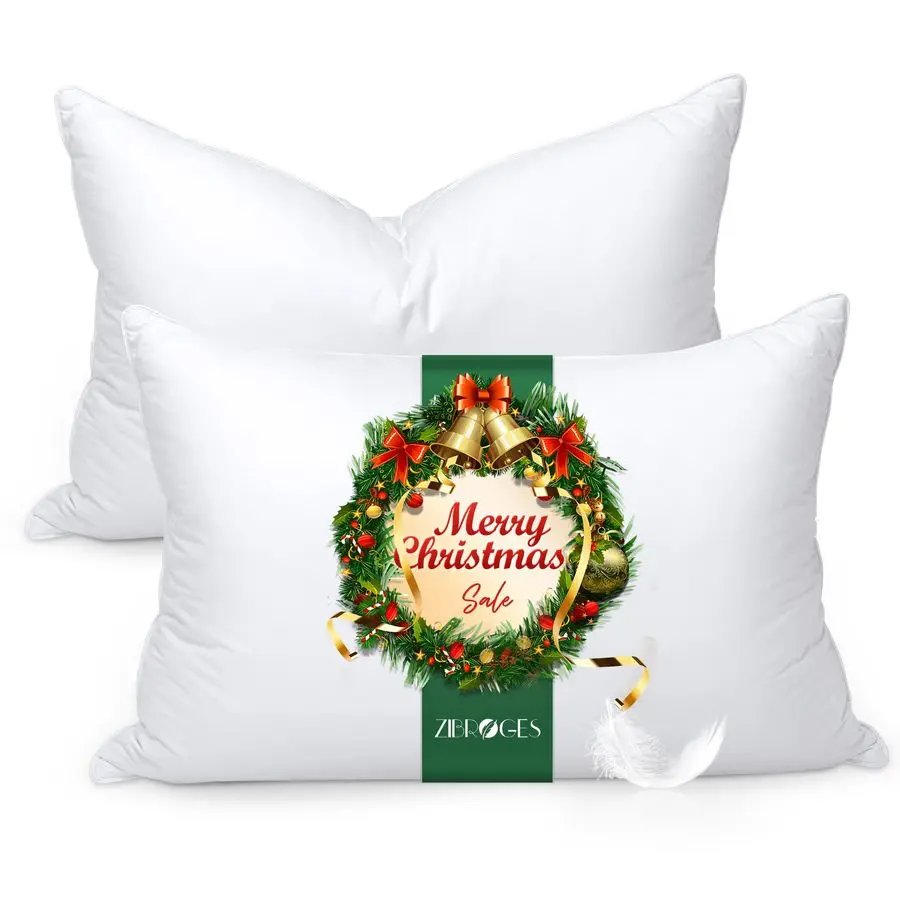 

Подушки Queen Size Набор из 2 подушек для отеля «гусиный пух» для сна, мягкий хлопковый чехол на 600 ниток, пушистая опора для серфинга